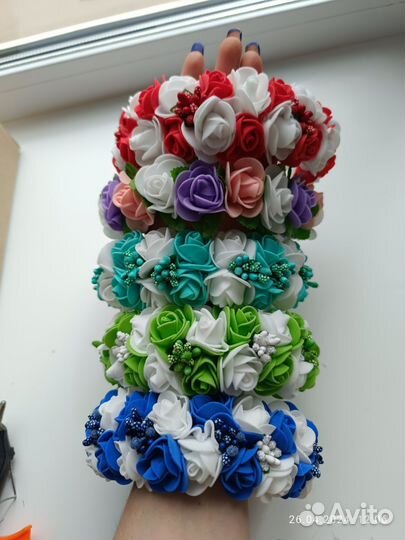 Ободок с цветами ручной работы