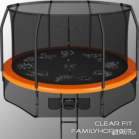 Каркасный батут Clear Fit FamilyHop 12Ft