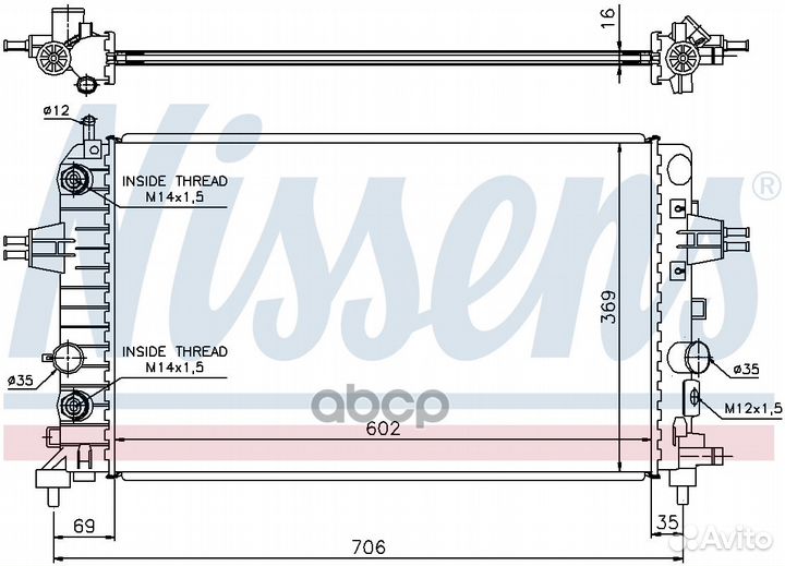 Радиатор 602x369 630702 Nissens