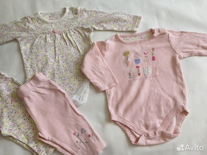 Комплект боди штаны для девочки 3 м mothercare