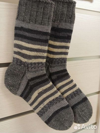 Носки шерстяные, ручная работа