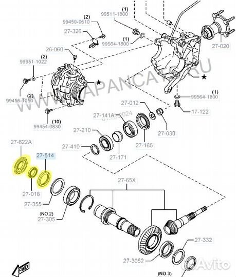 Комплект сальников раздатки Mazda CX-5 KE