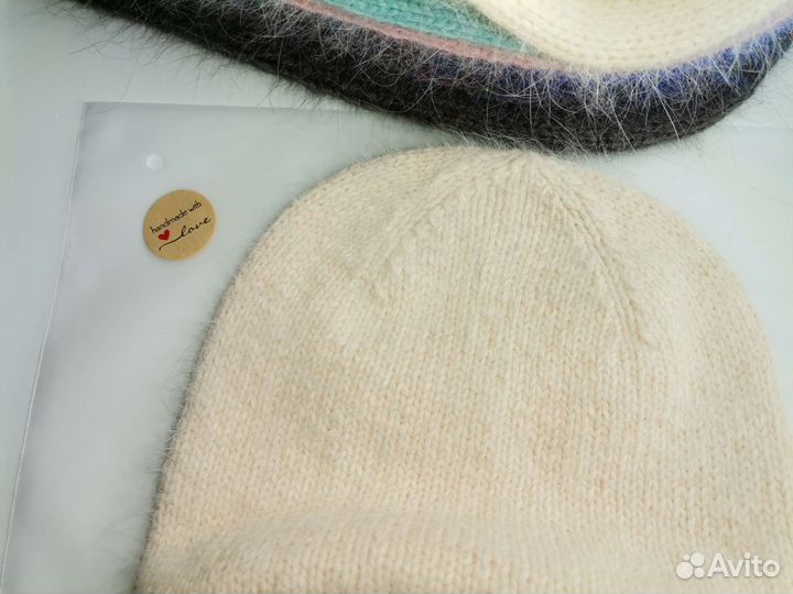 Шапка Бини из пуха норки ручной работы, женская