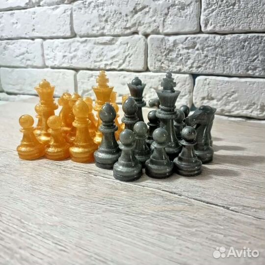 Шахматы ручной работы без доски из смолы