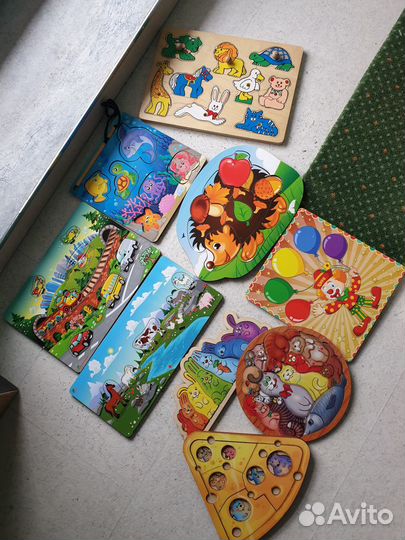 Деревянные игровые вкладыши. Набором