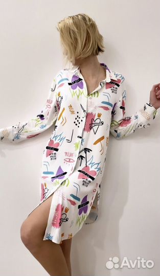 Модное Платье рубашка от Barbara Alvisi Италия