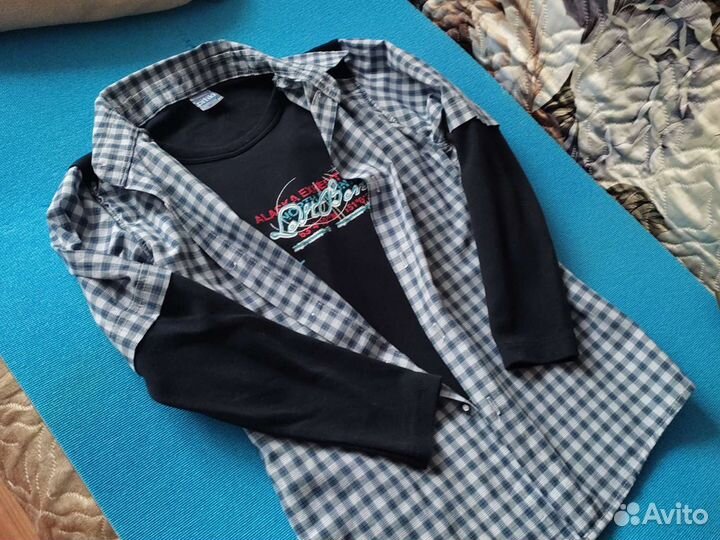 Рубашка со вставкой, мягкая, одевали всего 1 раз