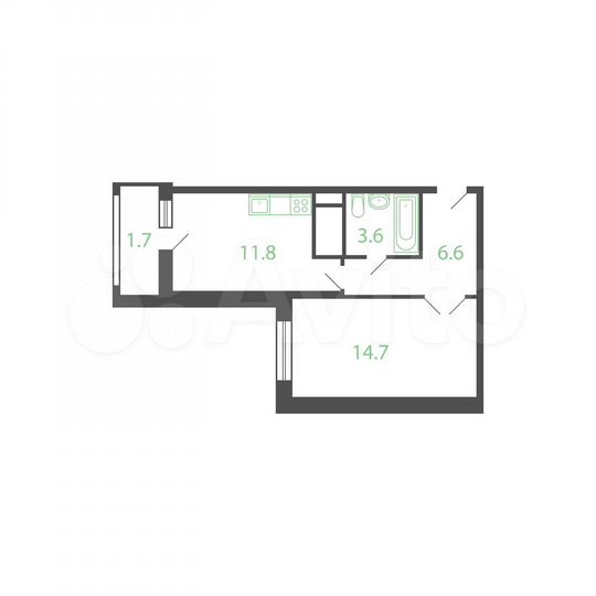 1-к. квартира, 40,1 м², 22/22 эт.