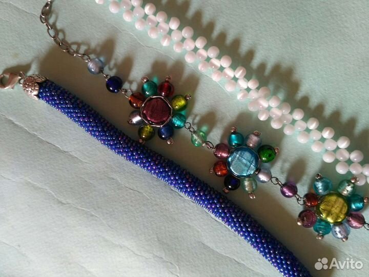 Бусы браслеты стекло пакетом цена за всё