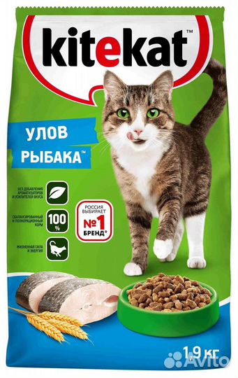 Корм Kitekat сухой полнорационный корм для взрослы