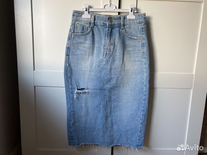 Юбка джинсовая миди
