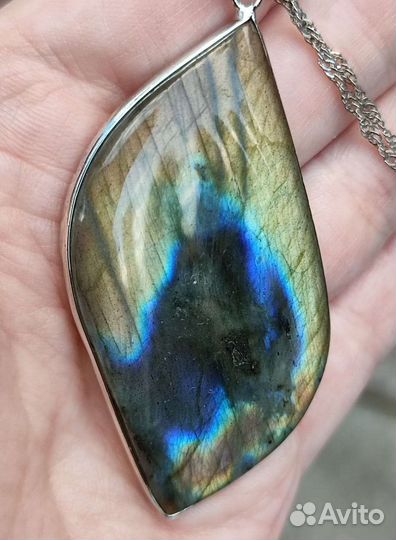 Кулон Лабрадорит 56х29мм