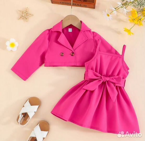 Новый комплект 86-110 см платье и блейзер девочке