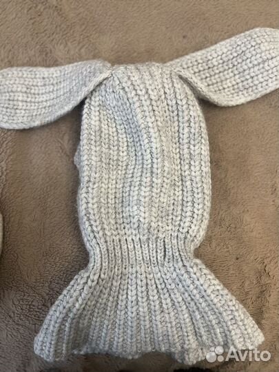 Шапка-шлем зимняя (заяц) 6-8лет (балаклава)