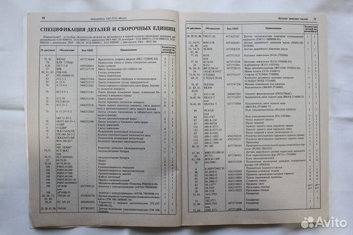 Каталог деталей газ-3110 