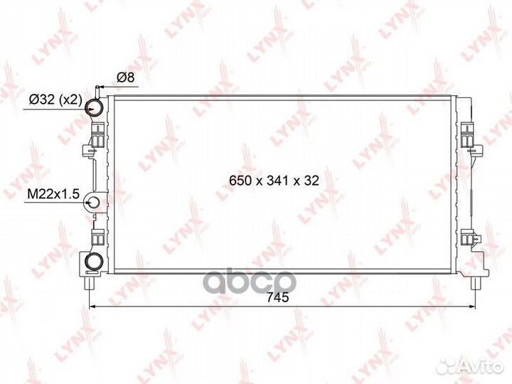 Радиатор охлаждения двигателя RM1114 lynxauto