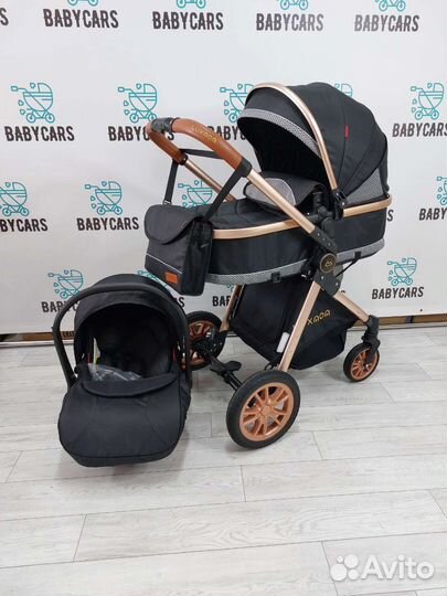 Коляска 3 в 1 Luxmom черный