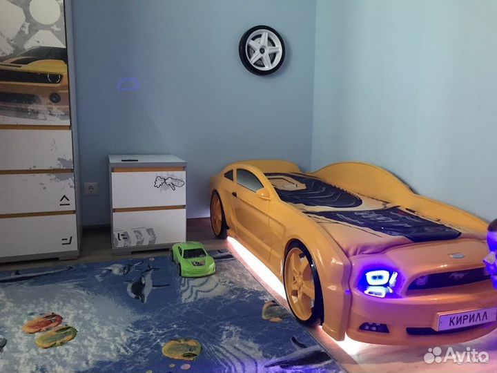 Кровать машина Мустанг плюс