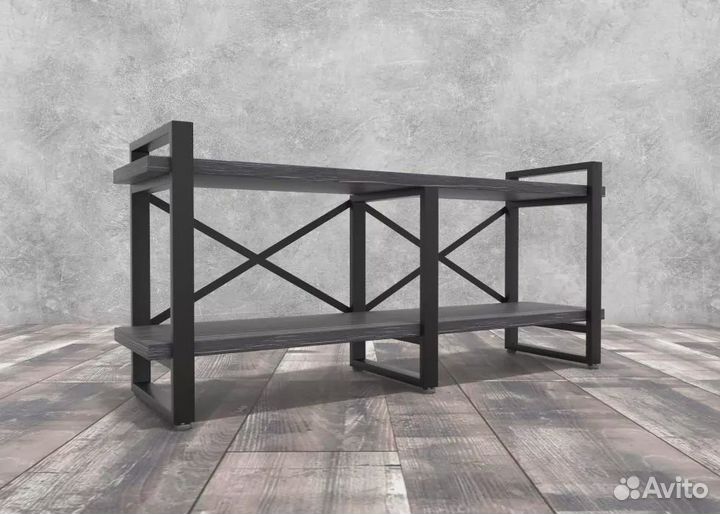 Тумба под тв Айсберг Лофт 120 черный/северное дере