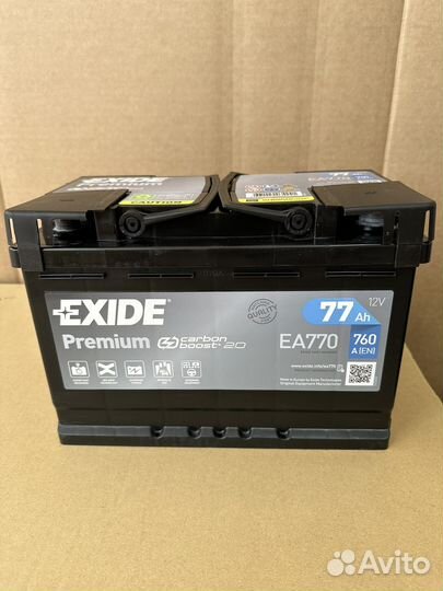 Аккумулятор premium EA770 77Ah 760A 12V exide