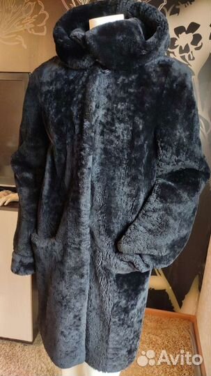 Шуба мутоновая с капюшоном