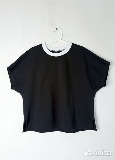 Футболка женская черная хлопок р48-50