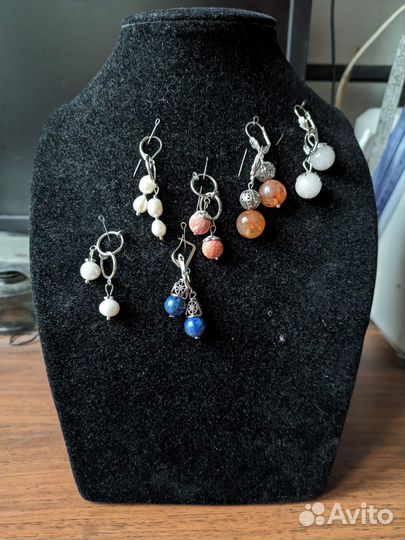 Серьги из натуральных камней