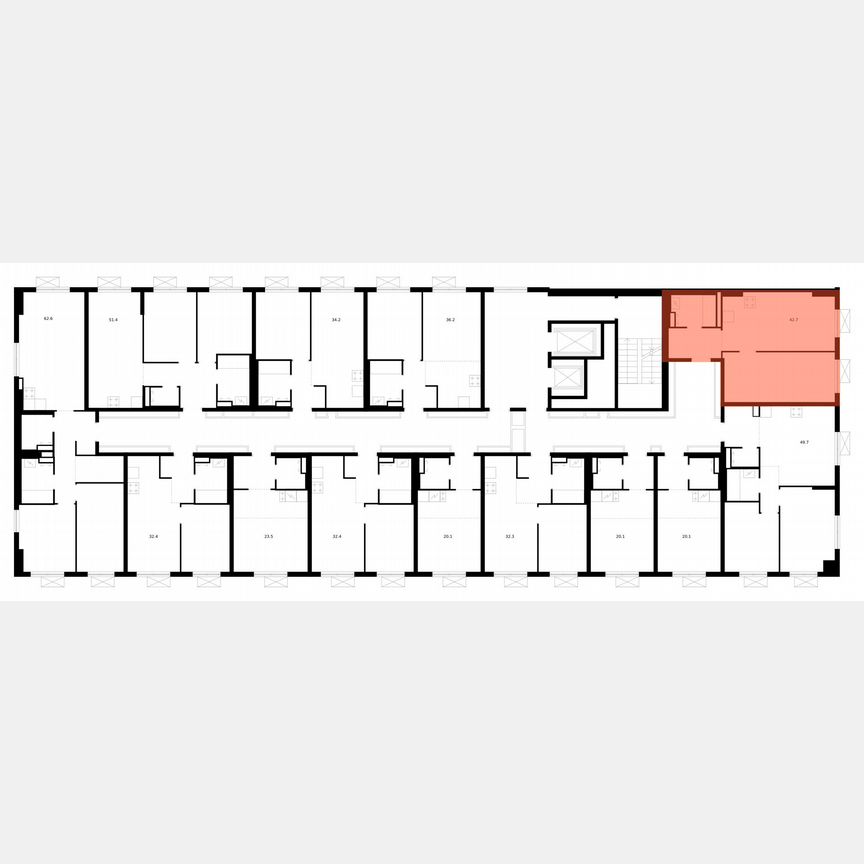 1-к. квартира, 42,7 м², 10/15 эт.