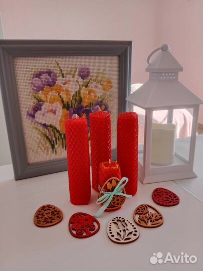 Свечи из натуральной медовой вощины, ручной работы