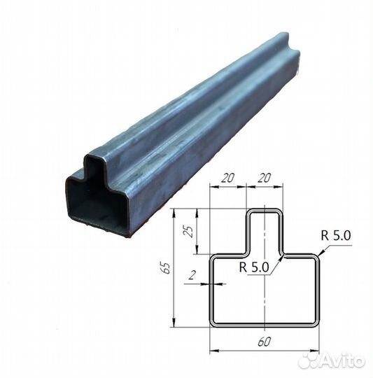 Каркас откатные ворота Т-профиль 2 мм. Проем 4х2