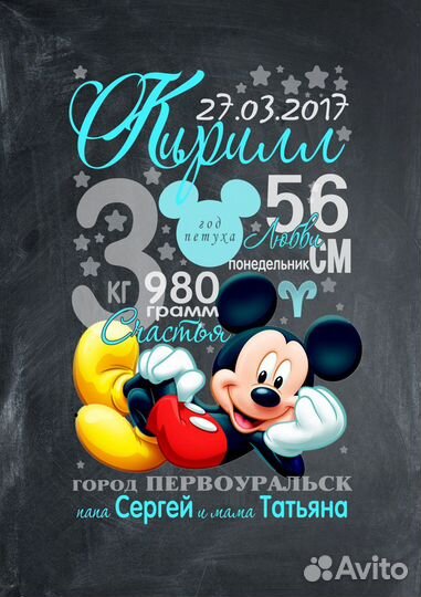 Детская метрика, бирки,постеры на разную тематику