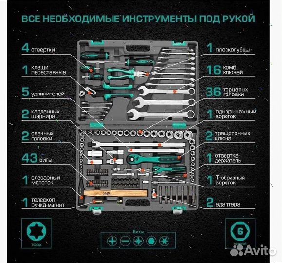 Набор инструментов stels 119 предметов