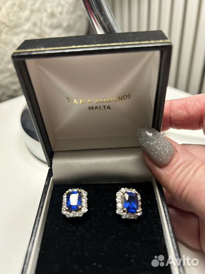 Серьги с сапфирами бижутерия