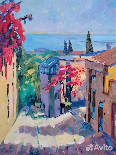 Картина маслом на холсте городской пейзаж