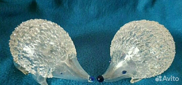 Стеклянные фигурки лебедь цветы ёжик