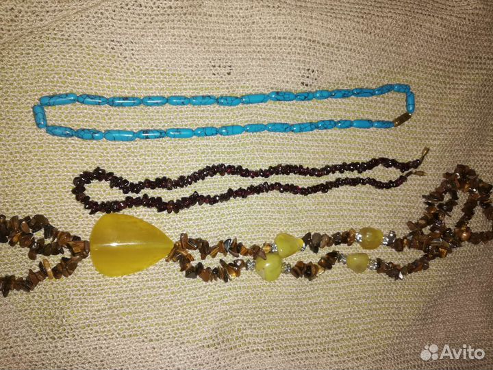 Бусы, винтаж гранат, серьги, СССР по 300