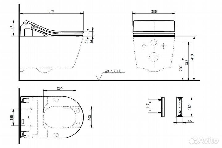 Унитаз-биде Toto Washlet RX подвесной