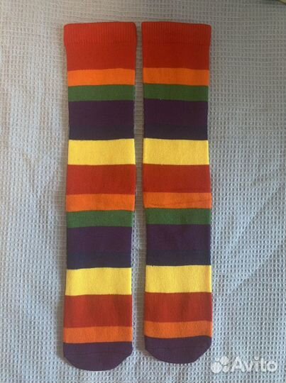 Носки-гольфы в полоску разноцветные, новые