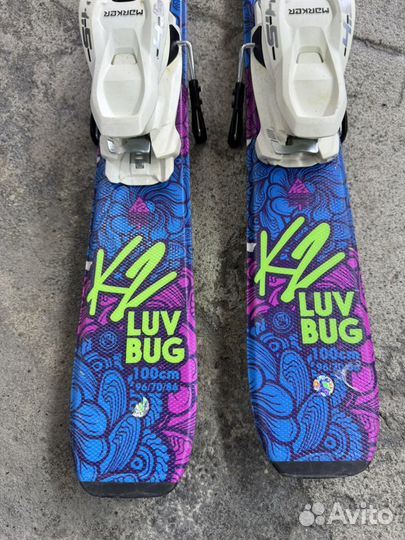 Детские горные лыжи 100 k2 luv bug