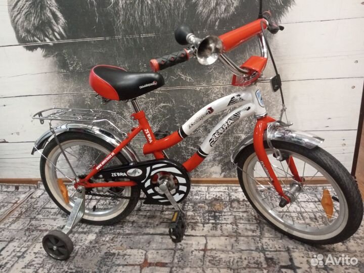 Велосипед детский zebra novatrack 16 дюймов