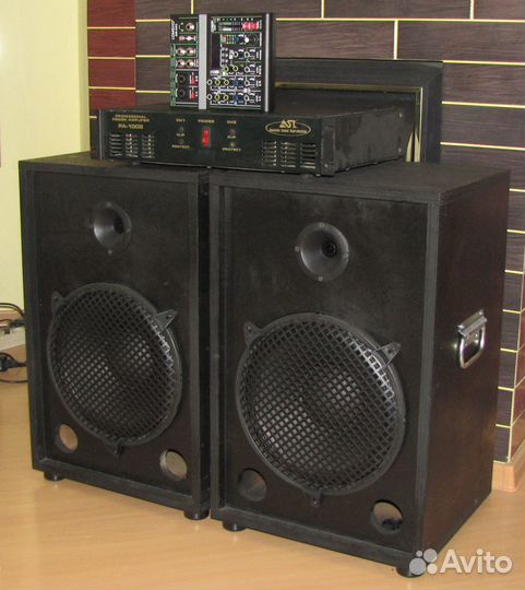 Колонки F-Music 1086W Pro Вч.Горн-10s+Усилок+Mixer