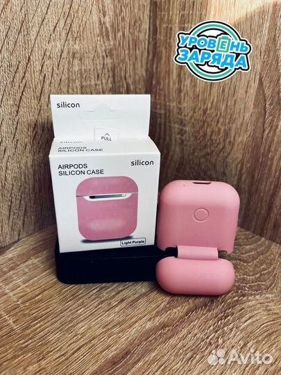 Чехол silicone case Apple Airpods 1/2 pink