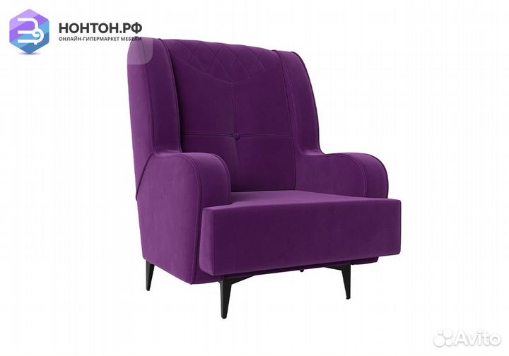 Кресло Неаполь микровельвет фиолетовый