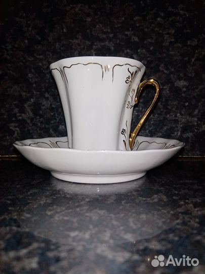 Чашка с блюдцем (кофейная пара, Вербилки, нач.90х)