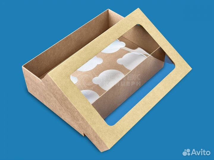 Коробка для 6 капкейков, маффинов и кексов