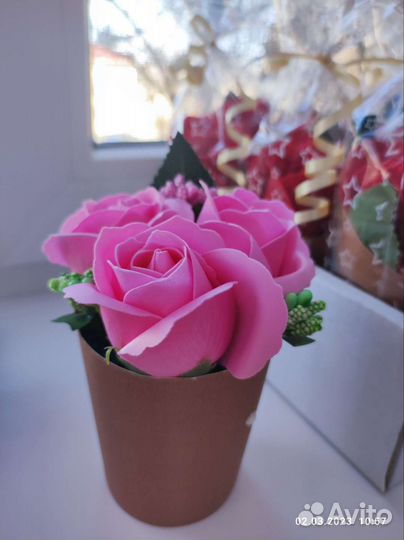 Букет из мыльных роз