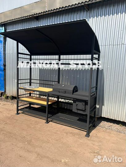 Мангал с печью под казан