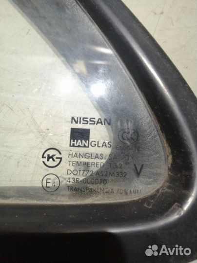 Стекло угловое заднее левое Nissan Almera