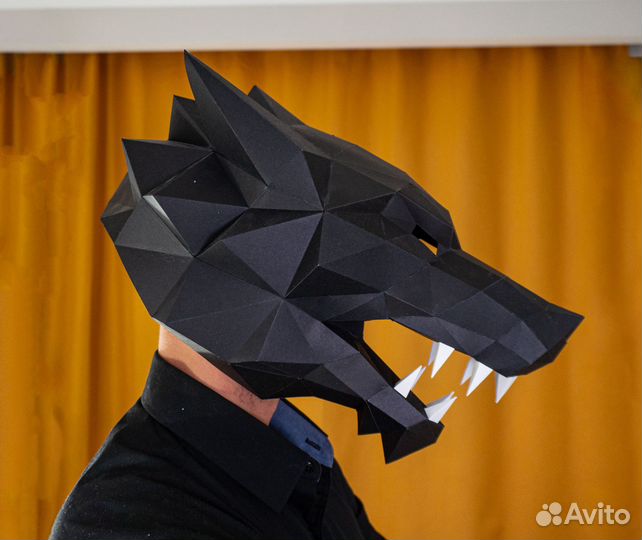 Маска Волка полигональная