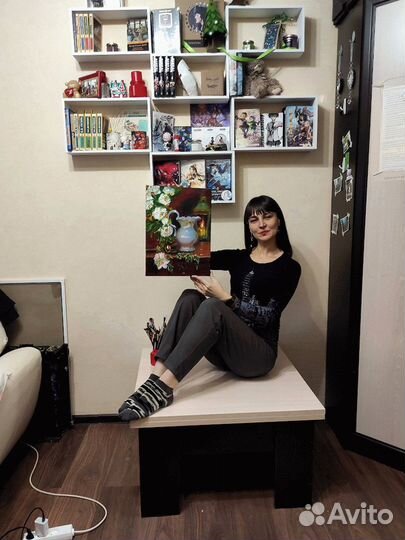 Натюрморт с сиренью в вазе маслом на холсте, цветы